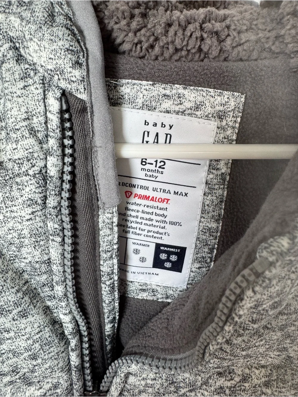 GAP Heather Gray Quilted Baby Snowsuit One-Piece